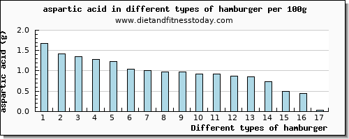 hamburger aspartic acid per 100g